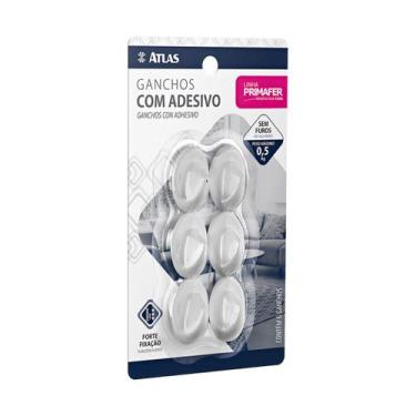 Imagem de GANCHO C ADESIVO BRANCO 2501 C 6 UN peso ate 0,5 kg PRIMAFER