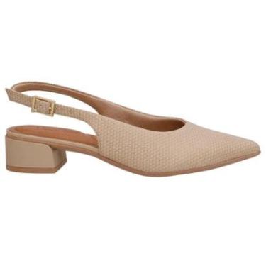 Imagem de Slingback Usaflex Ud27001002 Salto Bloco Couro Bico Fino-Feminino