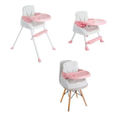 Imagem de Cadeira De Alimentação Bebê Portátil 3em1 Styll Baby Segura, Rosa
