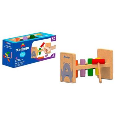 Imagem de Brinquedo Educativo Coordenação Bate Pinos em Madeira Xalingo