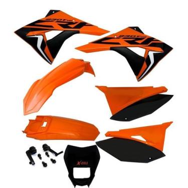 Imagem de Kit Carenagem Plástico Biker Elite C/ Adesivos Farol X-Cell Honda Crf 