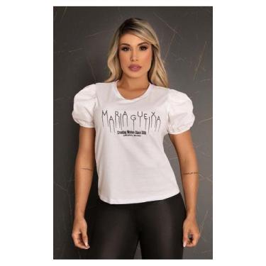 Imagem de Blusa t-shirt manga princesa maria gueixa, P, Branco