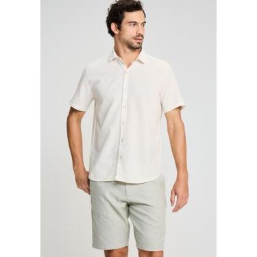 Imagem de Camisa Docthos Relaxed Fit Manga Curta Linho, 010 natural, G3