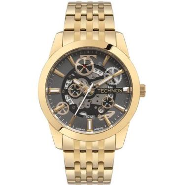 Imagem de Relogio Masculino Technos Esqueleto Dourado Automático 8215AT/1P
