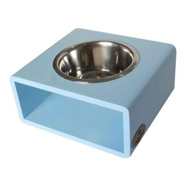 Imagem de Comedouro P/ Cão E Gato Modern Tigela Inox Individual Hello Pet Azul B
