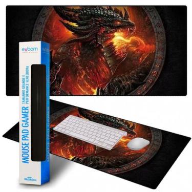 Imagem de Mouse pad gamer 700 x 350 (dragão de fogo) - EXBOM
