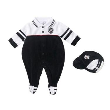 Imagem de Macacão Bebê Vasco Longo Plush Com Boné Oficial - Revedor, M