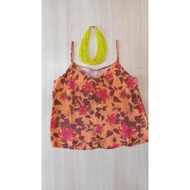 Imagem de Blusa Alcinha Viscose - Loja 100% Mulher , Estampado telha, M