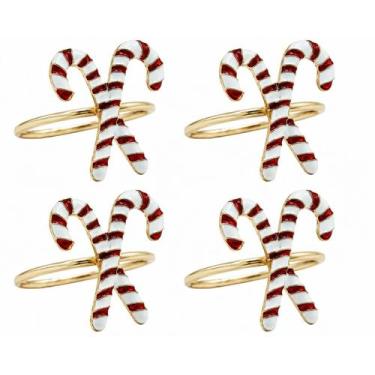 Imagem de Anel Argola Guardanapo Metálico Candy - 04 Unidades - Tok da Casa