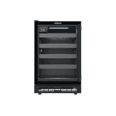 Imagem de Adega Venax Cave In 100 para 24 Garrafas Porta Invertida Preto Fosco 110V