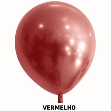 Imagem de Balao 5 Cromado Vermelho C/25 Joy - JOY BALOES