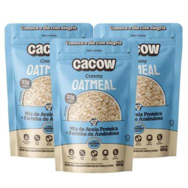 Imagem de 3x Mix de Aveia Proteica Oatmeal Cacow Creamy 450g -, Creamy