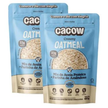 Imagem de 2x Mix de Aveia Proteica Oatmeal Cacow Creamy 450g -, Creamy