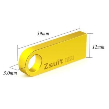 Imagem de Pen drive USB de alta velocidade 2.0 com 16 GB Zsuit Dourado Capacidad