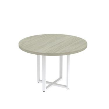 Imagem de Mesa Reunião Redonda 1100pe40tub Castanheira Natural/Branca - Pandin, 