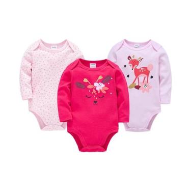 Imagem de Conjunto De Macacões De Algodão Para Bebês Meninas Red Deer Christmas,