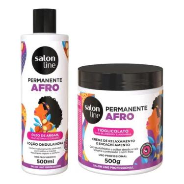 Imagem de Kit Permanente Afro 2 Produtos Salon Line creme loção