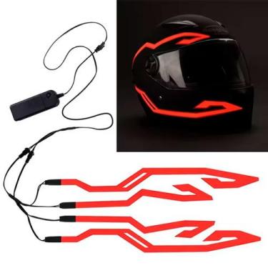 Imagem de Fita Neon Led P/ Capacete Moto Autoadesiva Universal 3 modos COR:VERME
