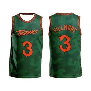 Imagem de Conjunto De Camiseta De Basquete Verde Camo Vineland Thorns GOAT Movie