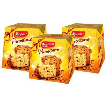 Imagem de 3 Mini Panettone Panetone Bauducco Frutas Cristalizadas 80g