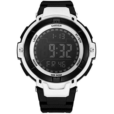 Imagem de Relógio Digital Masculino Pulseira de Silicone Relógio de Pulso Unissex Tela Led A Prova D'água (C3)