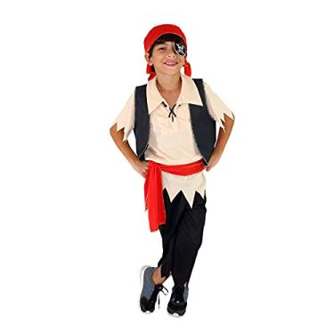 Fantasia Masculina Capitão Pirata Festa Halloween Carnaval