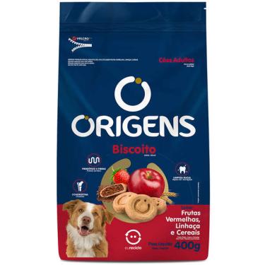 Imagem de Biscoito Origens para Cães Adultos Porte Grande Sabor Cereais e Frutas Vermelhas - 400g