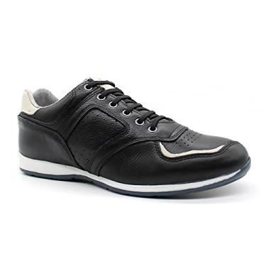 Imagem de Tenis Sapatenis em Couro Casual Elástico Netony 5695 Cor:Preto;Tamanho:37;Gênero:Masculino
