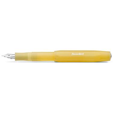 Imagem de Kaweco FROSTED SPORT Caneta-tinteiro Sweet Banana I Premium para cartuchos de tinta I Caneta-tinteiro exclusiva 13 cm I Nib: EF (Extra Fina)