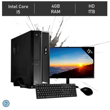 Imagem de Computador Completo Corporate Slim I5 4 Gb De Ram Hd 1 Tb Windows 10 Monitor 15