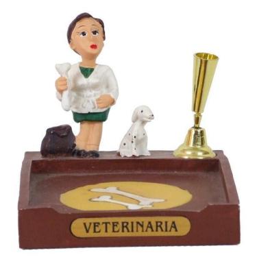 Imagem de Miniatura Em Veterinária De Resina Com Porta Caneta E Papel 8 Cm