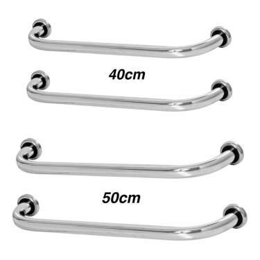 Imagem de Kit 4 Barras De Apoio De Idoso Para Banheiro 2 40cm E 2 50cm