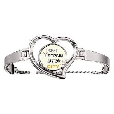 Imagem de N/A N/A Bracelete de arame China Ice City Icon Art Deco Fashion Pulseira Coração Joias, medium, metal