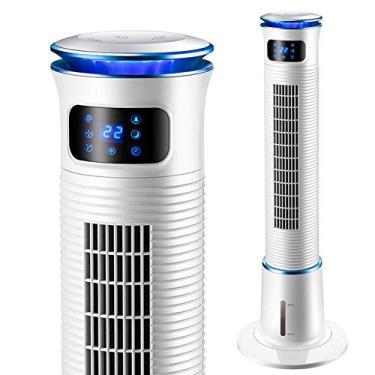 Imagem de ISOBU LILIANG- Ventilador de torre vertical com display de LED, ventilador sem lâminas de segurança silencioso com controle remoto, ventilador de ar condicionado oscilante refrigeradores evaporativos branco/LQBZDEFS-15 BMZDLFJ-1