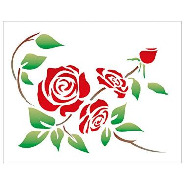 Imagem de Stencil 20x25 - Flores Rosas (OPA 1168)
