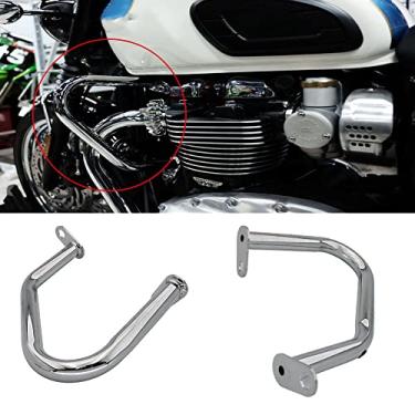 Imagem de FINMOKAL Barra De Proteção Do Motor Da Estrada Cromada Para Triumph Bonneville T100 T120 2016-2019 Cromada