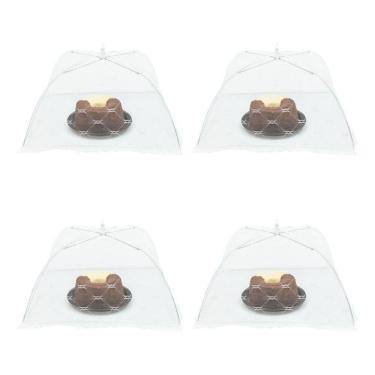 Imagem de Kit 4 Tela Mosquiteiro Tule Protetor Alimento Grande 40Cm