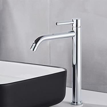 Imagem de Torneira de pia de bacia alta cromada preta fina lavatório de banheiro misturador de água torneira de água fria quente torneira de guindaste torneira do banheiro, cromo A, China