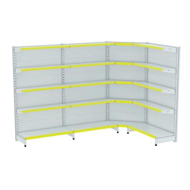 Imagem de Gondola Parede 196 Amapa Flex 60 Kit 3m 1 Canto Branco Fx Am