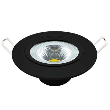 Imagem de Spot Supimpa Led 5W Preto Fosco Luz Amarela 3000K Redondo Bivolt Avant
