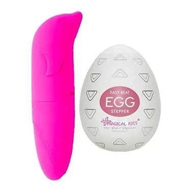 Imagem de Kit Vibrador Feminino Ponto G Golfinho + Ovo Masturbador Egg