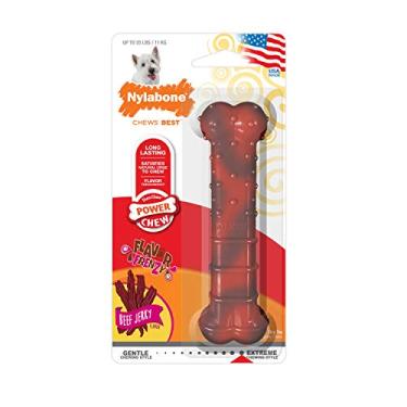 Imagem de Nylabone Sabor Frenzy Power Chew Dog Toy Beef Jerky Flavor Pequeno/Regular – Até 11 kg.