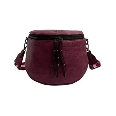 Imagem de Bolsa Feminina Transversal Tiracolo Estilo Pochete Media Golden Fenix Cor:Marsala (Vinho);Tamanho:M