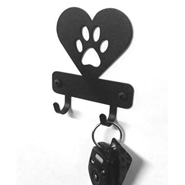 Imagem de The Metal Peddler miniatura pata de cachorro em coração – suporte de chaveiro (3,5cm) – Feito nos EUA