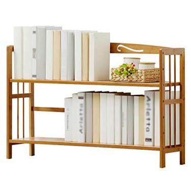 Imagem de KIZQYN Estante de livros de mesa estante de pouso prateleira de exibição rack de armazenamento de estudante casa multifuncional estantes ajustáveis tamanho: 90x25x60cm estante de livros