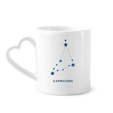 Imagem de Caneca de café cerâmica com signo do zodíaco da constelação de capricórnio copo de coração de vidro