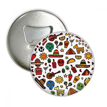 Imagem de Crânio Guitarra Pepper Futebol Ilustração Abridor de Garrafas Imã de Geladeira Emblema Multifuncional