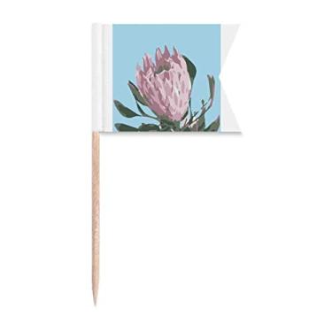 Imagem de Bandeiras de palito de dente legais de caranguejo peludo brasileiro marcando etiquetas para bolo de festa, prato de queijo