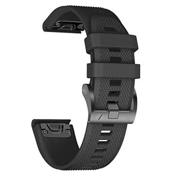 Imagem de HAZELS 22 26MM Pulseira de relógio para Garmin Fenix 7X 7 5 5X 3HR 6X 6 Pro 935 Smart Watch de liberação rápida silicone Easyfit pulseira Correa (Cor: Preto, Tamanho: 26mm Fenix 7X)