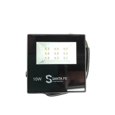 Imagem de Refletor Led 10W Bivolt 800Lms IP-65 120g Preto - Santa Fé | 6000k